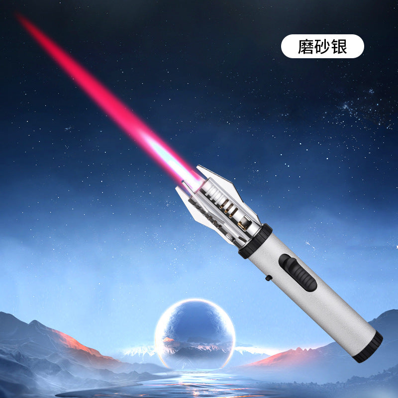 Scepter Planet Light Sword Spray Gun Windproof Inflatable Cigar Lighter Outdoor Barbecue Lighter