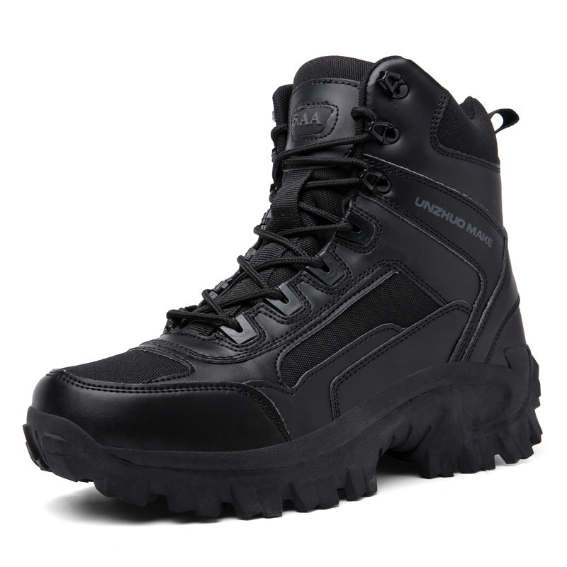 Men's Tactical Combat Boots | Non-Slip Wearproof High Tops for Hiking & Training — Free Socks Included