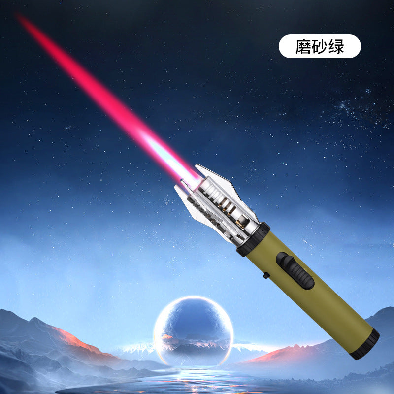 Scepter Planet Light Sword Spray Gun Windproof Inflatable Cigar Lighter Outdoor Barbecue Lighter