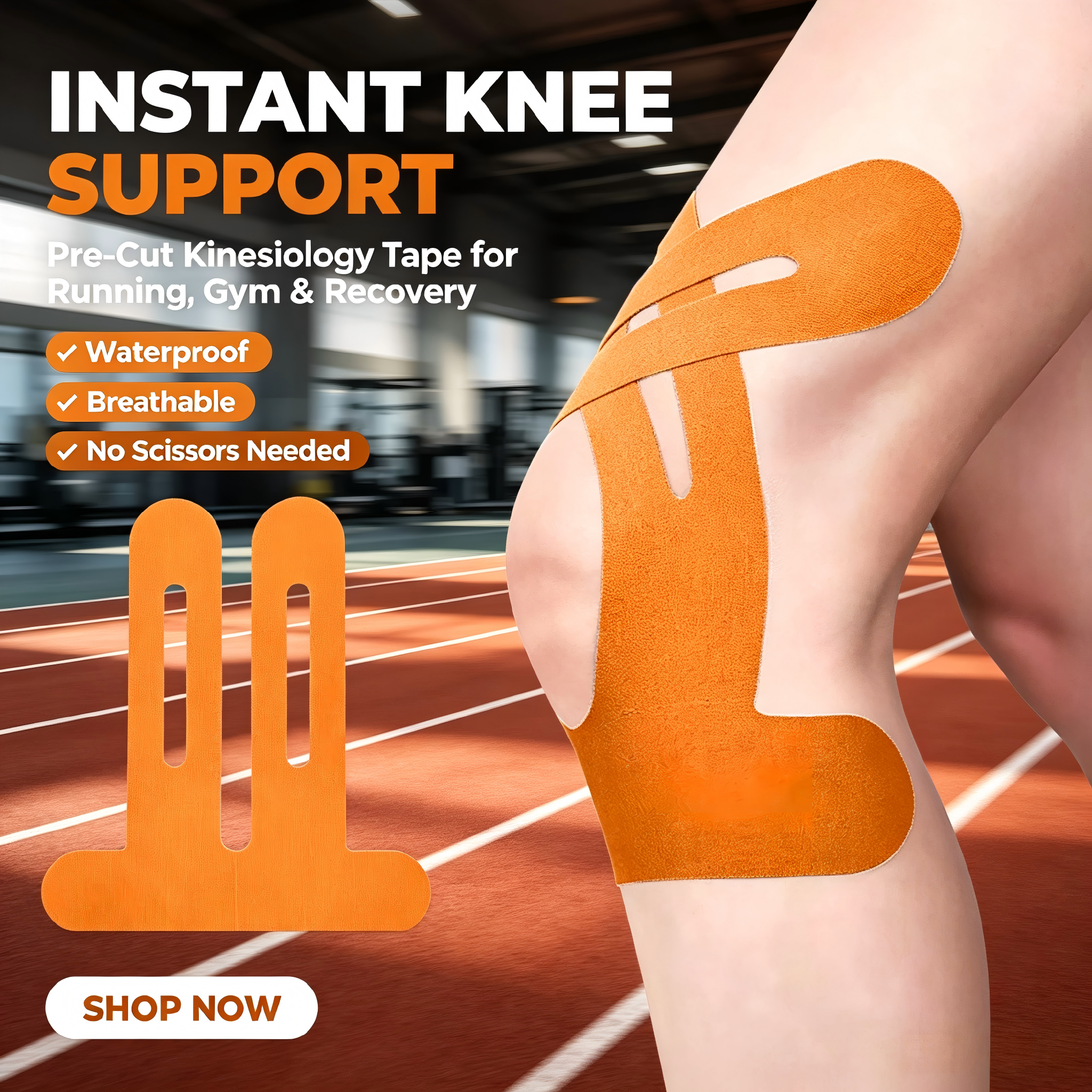 Say Goodbye to Knee Pain! Cross Support Pre-Cut Knee Tape for All Athletes
