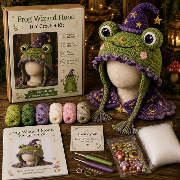 Free Express Shipping – Fantasy Hood Hat DIY Crochet Kit