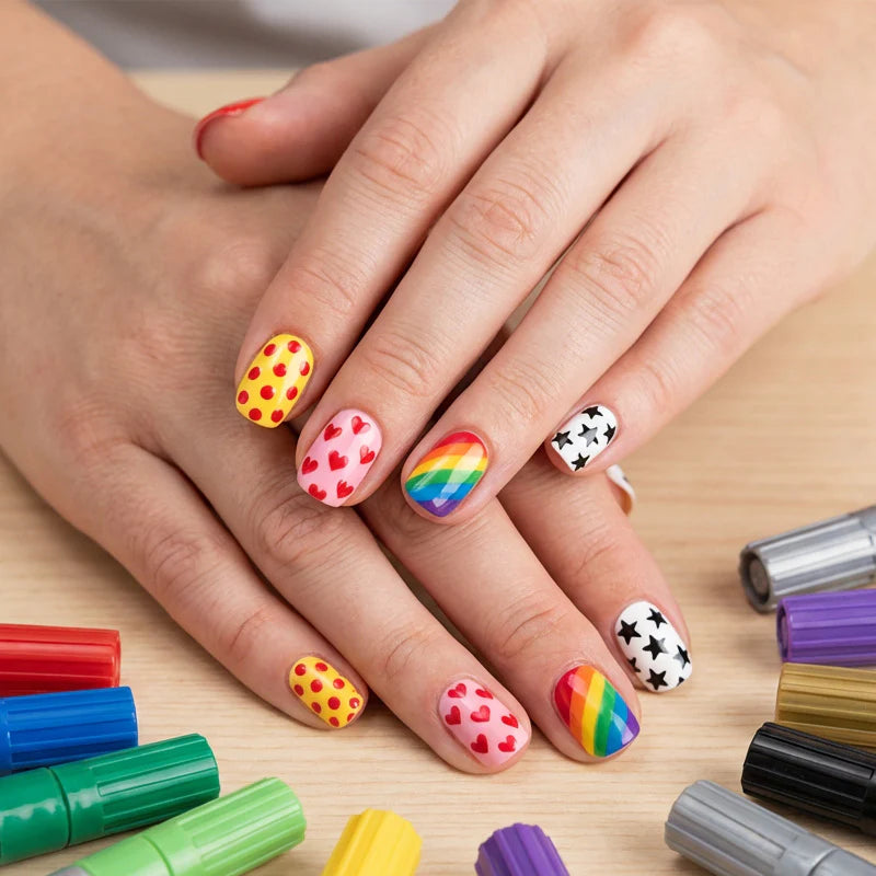 🔥Dual-Tip Nail Art Marker Pen Set