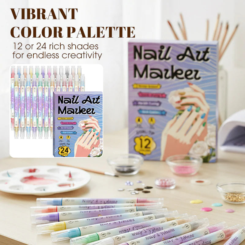 🔥Dual-Tip Nail Art Marker Pen Set