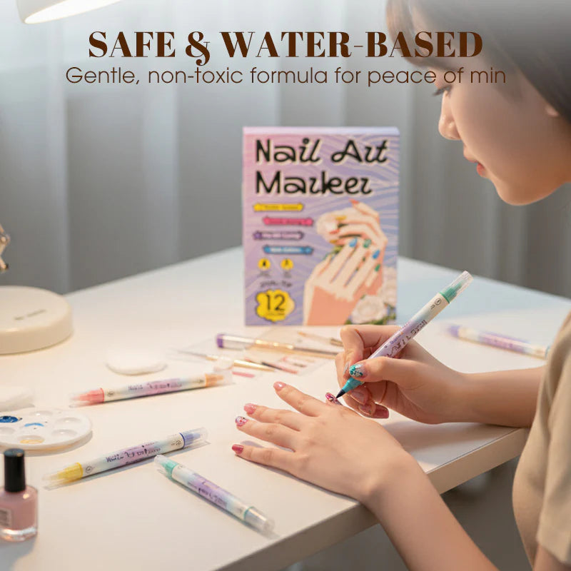 🔥Dual-Tip Nail Art Marker Pen Set