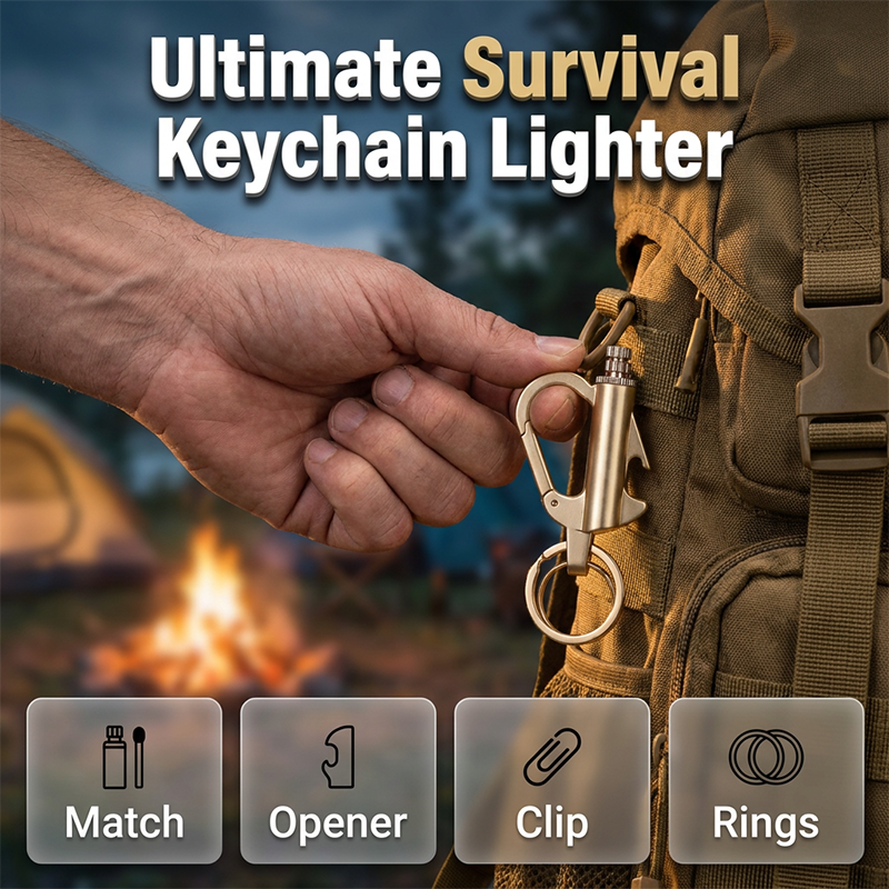 Free Express Shipping –Multifunctional Permanent Match Keychain 🌨️Waterproof & Windproof Ignition – Survival Tool for Camping & Emergency 🏕️