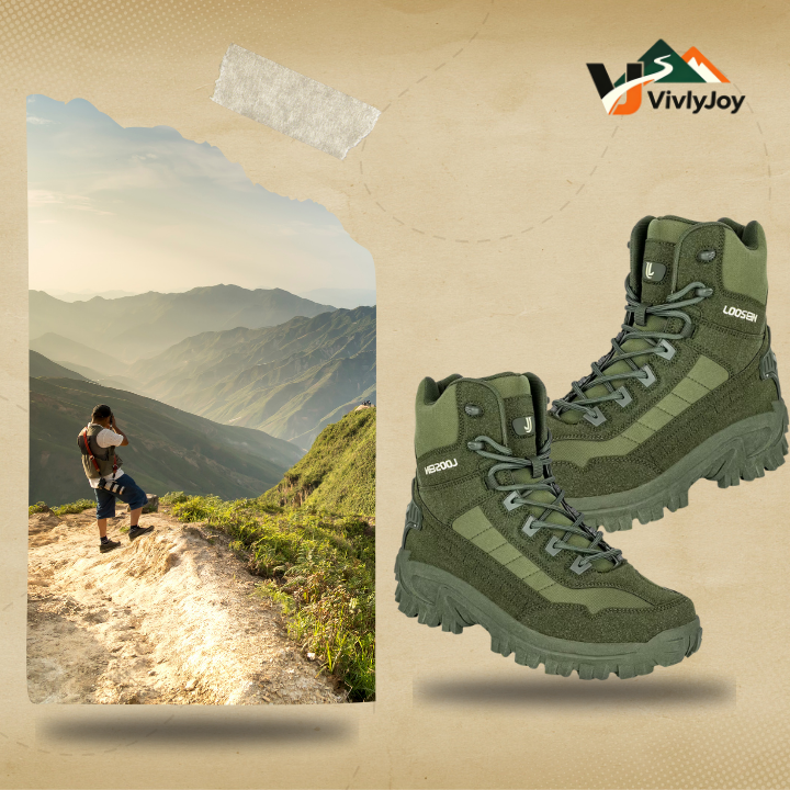 Men's Tactical Combat Boots | Non-Slip Wearproof High Tops for Hiking & Training — Free Socks Included
